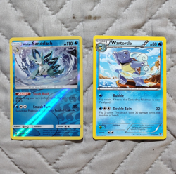Pokemon TCG Alolan Sandslash 20/145 Holo & Wartortle 15/101 Lot 2 English - Image 1