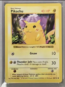 1999 Pokemon Pikachu # 58 Red Cheeks Shadowless PSA 6 EX - MT - Image 2
