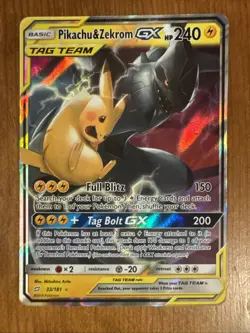 Pikachu & Zekrom GX 33/181 SM-Team Up Ultra Rare Holo Tag Team GX NM Pokemon TCG - Image 1