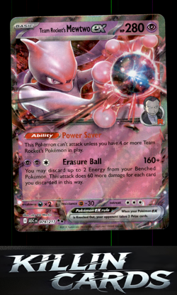 Team Rocket's Mewtwo ex - 079/217 079/217 Pokemon Double Rare ME: Ascended Heroe - Image 1