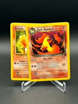 Pokemon TCG Dark Rapidash + Ponyta /82 Team Rocket Vintage LP/MP - Image 1