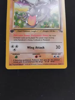 NM Pokemon TCG Aerodactyl 16/62 - 1st Edition Fossil Non Holo Card - Image 3