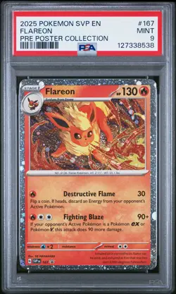 2025 POKEMON SVP EN-SV BLACK STAR PROMO #167 FLAREON PSA 9 - Image 1