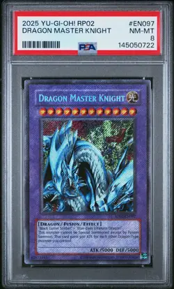 Dragon Master Knight RP02-EN097 Secret Rare PSA 8 2025 Reprint 🔥 - Image 1