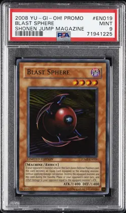 2008 YU-GI-OH! PROMO SHONEN JUMP MAGAZINE #EN019 BLAST SPHERE PSA 9 - Image 1