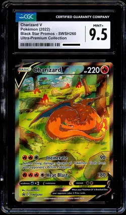 CGC 9.5 MINT+ Charizard V SWSH260 FULL ART HOLO 260 SWSH PROMO Pokemon Card - Image 2
