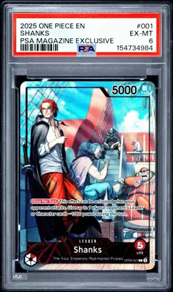 PSA 6 Shanks (2025 PSA Magazine Promo) OP09-001 One Piece Promotion Cards Foil - Image 1