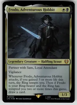 Frodo, Adventurous Hobbit Foil Commander: The Lord of the Rings 2 MTG NM - Image 1