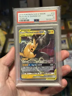 Pokemon TCG Team Up Sun and Moon Pikachu Zekrom GX Ultra Rare 33/181 PSA 10 - Image 1