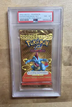 PSA 8 Mint Pokemon Expedition Base Set Feraligatr Art Booster Pack WOTC Vintage - Image 1