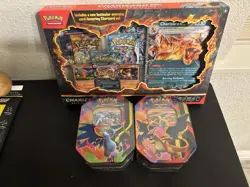 Pokemon Charizard Ex Box And Tins - Image 1