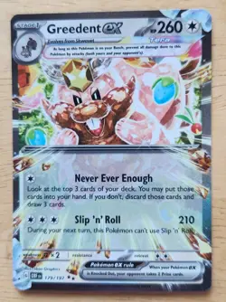 Greedent ex 179/197 SV3 Obsidian Flames Double Rare Pokemon English NM - Image 1