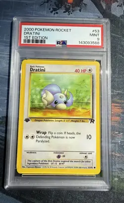 Pokemon Rocket 2000 1st Edition Dratini PSA 9 53/82 - Image 1