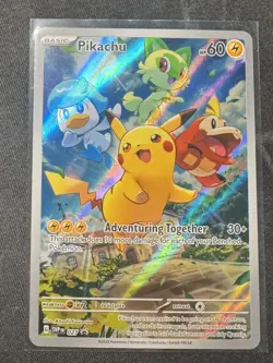 Pokemon TCG Pikachu SVP 027 Paldea Evolved Black Star Promo NM - Image 1
