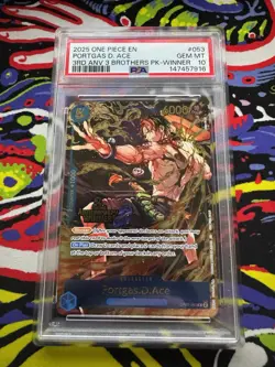 2025 One Piece 3rd Anniversary Winner 3 Brothers 053 Promo Portgas D. Ace PSA 10 - Image 1