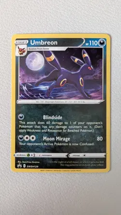 Umbreon SWSH129 Holo Rare Promo Pokemon Card - Image 1