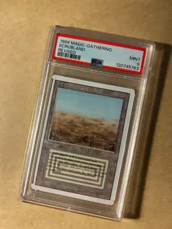1994 Magic The Gathering Revised Scrubland Dual Land PSA Graded MINT 9 - Image 1