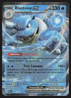SV: Scarlet & Violet 151 Blastoise ex #009/165 Pokemon Card - Image 1