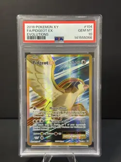 2016 Pokemon TCG Evolutions Pidgeot EX Full Art Holo 104/108 English PSA 10 - Image 2