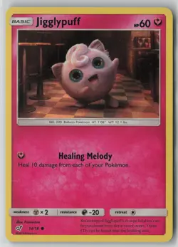 Jigglypuff 14/18 Common Detective Pikachu Pokemon Holo NM - Image 1