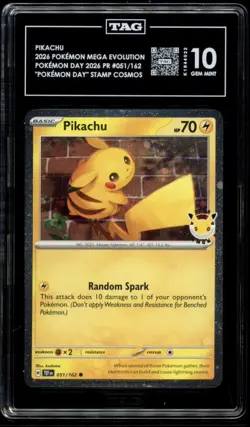 Pokemon TCG Pikachu Pokemon Day Promo 2026 TAG 10 GEM MINT - Image 1
