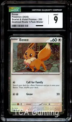 CGC 9 MINT Eevee 200 SVP Black Star COSMOS HOLO PROMO SVP200 Pokemon Card - Image 1