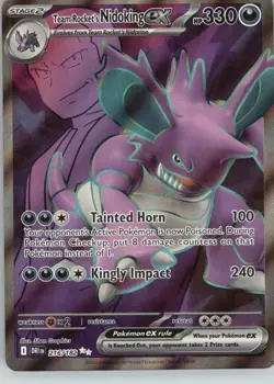 Team Rocket's Nidoking ex 216/182 Ultra Rare Destined Rivals Pokemon Near Mint - Image 1