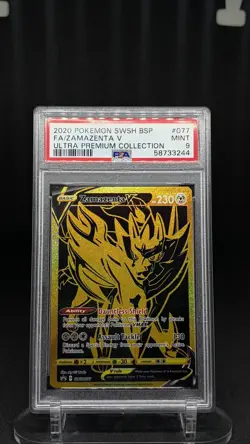 2020 Pokemon Sword Shield Black Star Promos Zamazenta V #SWSH077 PSA 9 - Image 1
