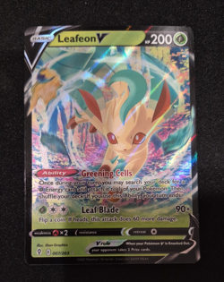 2021 Pokemon: Leafeon V 007/203 sword & shield: evolving skies NM - Image 1