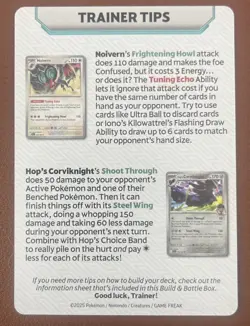 Pokemon Journey Together Trainer Tips Card - Hop’s Zacian - Image 2