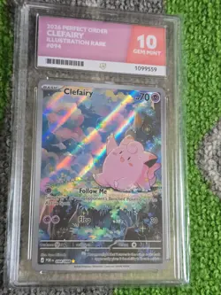 Pokemon TCG- Perfect Order- Clefairy Illustration Rare Card, ACE 10 MINT. - Image 1