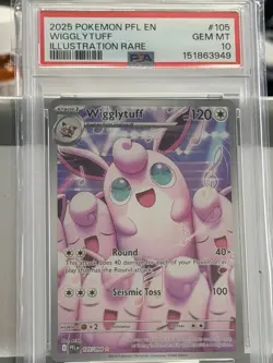 2025 POKEMON PFL EN-PHANTASMAL FLAMES ILLUSTRATION RARE #105 WIGGLYTUFF PSA 10 - Image 1