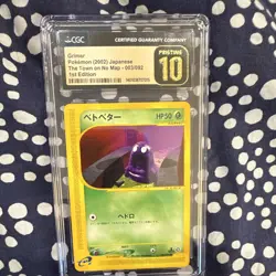 CGC Pristine 10 2002 Pokemon Town on No Map Grimer 1st Ed #003/092 JP - Image 1