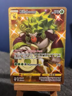 Pokemon Card Rillaboom 197/189 Gold Secret Rare Darkness Ablaze Near Mint - Image 1