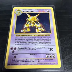 Shadowless Alakazam 1/102 Base Set Pokemon Card Holo Foil Rare Card 🔥🔥🥄🥄 - Image 1