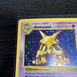 Shadowless Alakazam 1/102 Base Set Pokemon Card Holo Foil Rare Card 🔥🔥🥄🥄 - Image 3