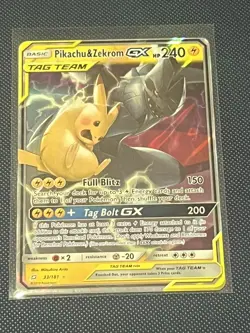 Pokemon TCG Sm: Team Up Pikachu Zekrom GX Ultra Rare Holo Card 33/181 - Image 1