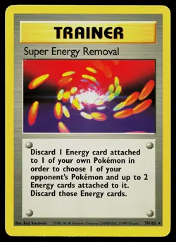 Pokemon Card - Super Energy Removal Base Set 79/102 Rare - Image 1