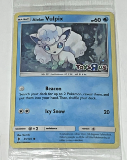 Pokemon Card Alolan Vulpix 21/145 Stamped Toys R Us Promo - SEALED - Image 1