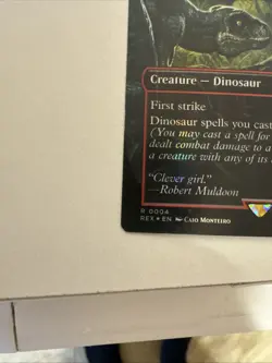 Magic the Gathering Velociraptor Hunting Card Borderless, Jurassic World Foil - Image 3
