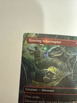 Magic the Gathering Velociraptor Hunting Card Borderless, Jurassic World Foil - Image 4