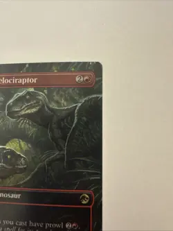 Magic the Gathering Velociraptor Hunting Card Borderless, Jurassic World Foil - Image 5