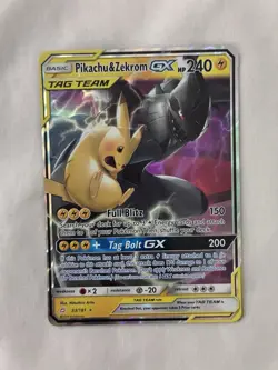Pokemon TCG Pikachu & Zekrom GX Team Up Holo Card 33/181 - Image 1