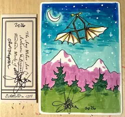 MTG ARTIST PROOF Chinese Ornithopter AP Sketch Art Amy WEBER Magic - Image 1