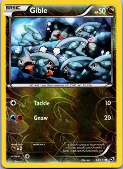 Gible 94/113 Common Legendary Treasures Pokemon Reverse Holo Near Mint - Image 1