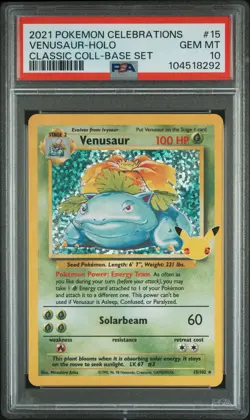 2021 POKEMON CELEBRATIONS CLASSIC COLLECTION #15 VENUSAUR-HOLO PSA 10 - Image 1