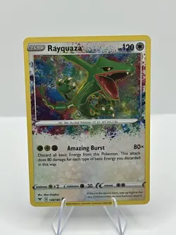 Rayquaza 138/185 Amazing Rare Vivid Voltage Pokemon Holo Near Mint - Image 1