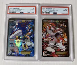 Pokemon TCG 2015 Double Crisis PSA 6 Full Art 6/34 Kyogre EX & 15/34 Groudon EX - Image 1