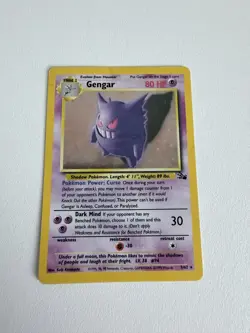 Pokemon TCG Gengar Fossil Holo Rare Unlimited 5/62 80 HP 1999 English WOTC MP - Image 1