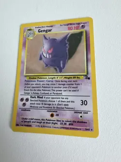 Pokemon TCG Gengar Fossil Holo Rare Unlimited 5/62 80 HP 1999 English WOTC MP - Image 4